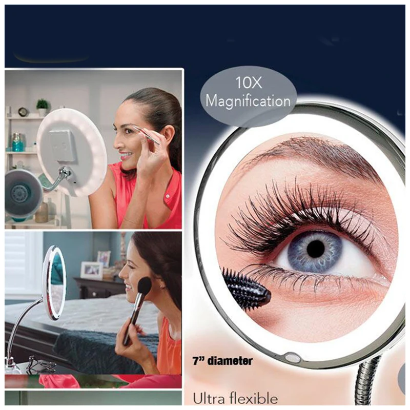 

magnifying mirror 10X LED Mirror Makeup Mirror with LED Light Vanity Mirror Magnifying Miroir LED Miroir Grossissant Magnifying