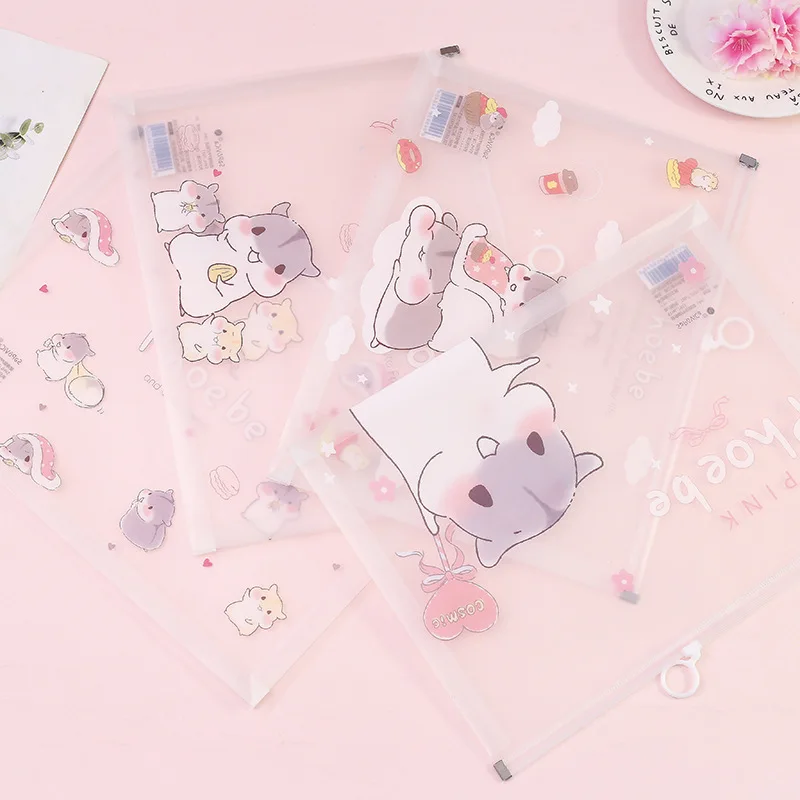 

16 pcs/lot Kawaii Phoebe Hamster Waterproofing A4 File Folder Document Filing Bag Stationery Bag