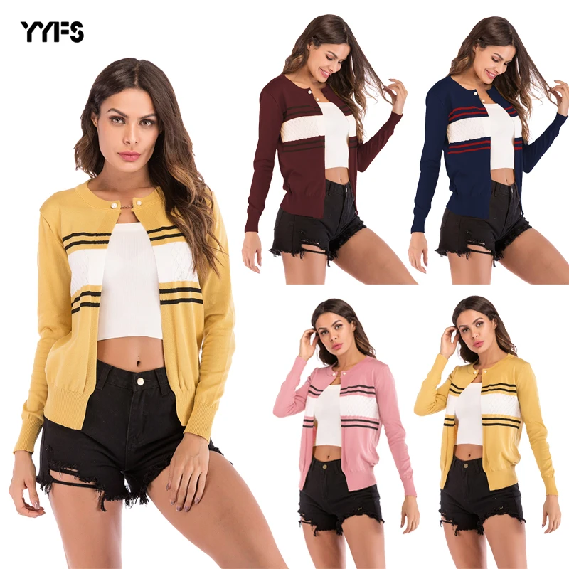 The Latest Fashion Spring And Autumn Knitted Ladies Long-Sleeved Cardigan Sweater Coat Loose Casual Cross Short Coat 5847 The Latest Fashion Spring And Autumn Knitted Ladies Long-Sleeved Cardigan Sweater Coat Loose Casual Cross Short Coat 5847