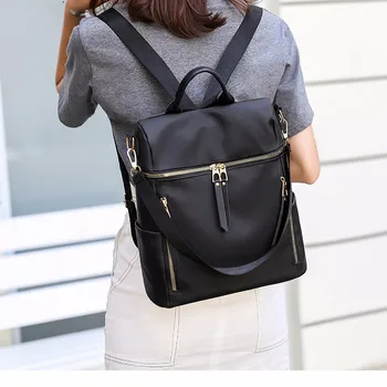 

2020 new women's shoulder bag ladies large capacity travel bag fashion casual solid color zipper backpack
