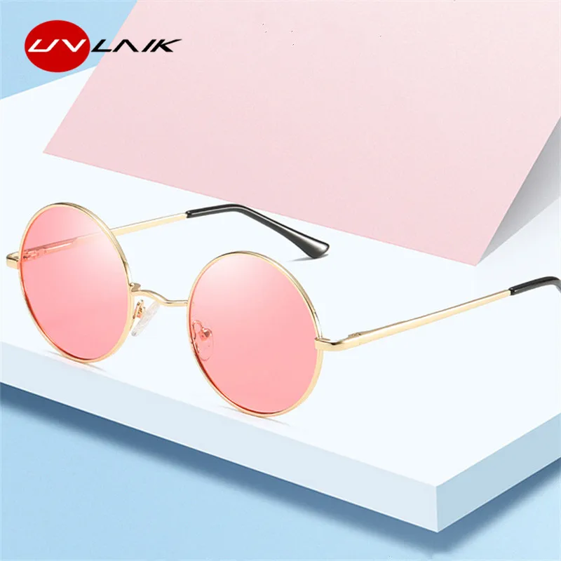 

UVLAIK Vintage Polarized Sunglasses Men Small Classic Retro Round John Lennon Glasses Women Brand Driving Metal Eyeglasses