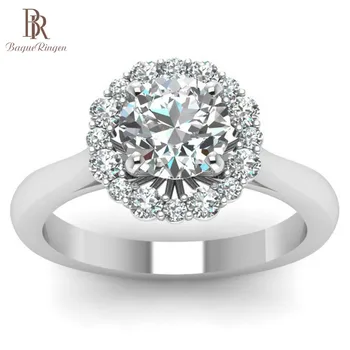

Bague Ringen 100% Real S925 Sterling silver Ring Created Moissanite Diamond Ring Classic Simple Proposal Ring Fine Jewelry Gift