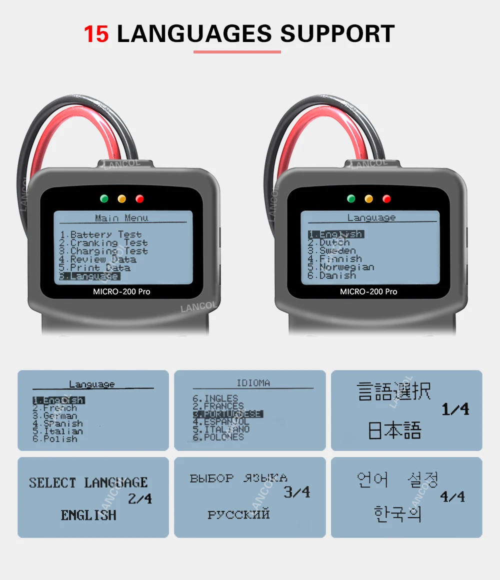 Lancol Micro200Pro Diagnostic Tool CaLancol Micro200 Pro 12V Car Battery Tester 40 to 2000CCA 12 Volt Battery Tools For The Car