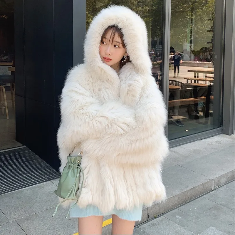 High Quality Luxury Oversized Faux Fur Coat for Women  Coats and Jackets Women puffer coat with fur hood