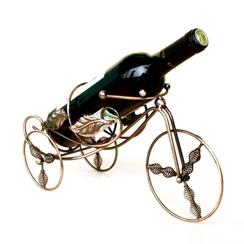 

European Iron Spring Tricycle Wine Rack Two-Color Plating Craft Personalized Table Decor Home Decoration Wedding Birthday Gift
