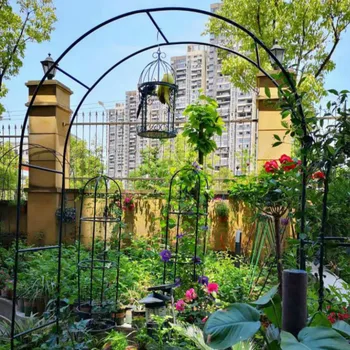 

Iron outdoor grape guide frame arch flower frame rose climbing vine shelf rose loofah arch climbing flower bracket