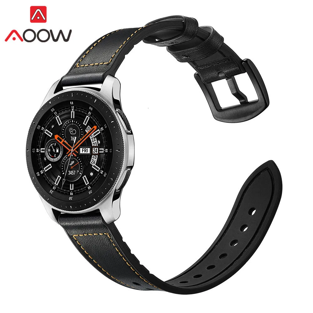 20 мм 22 мм силиконовый ремешок из натуральной кожи для samsung Galaxy Watch 42 мм 46 мм gear S3 S2 спортивный сменный Браслет ремешок