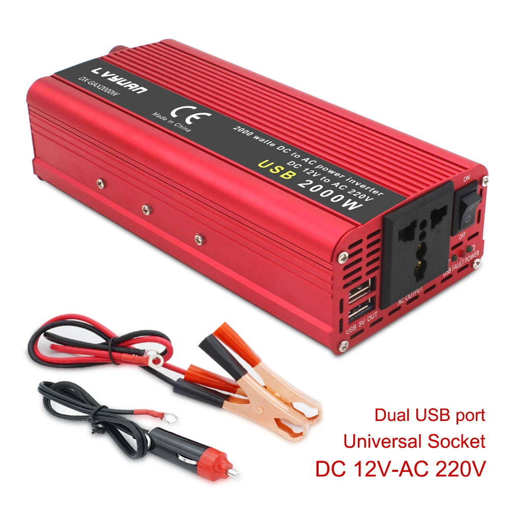 Мощность Инвертор постоянного тока 12 V/24 V к переменному току 110 V/230 V 5000W автомобиля USB адаптер конвертер автомобильный инвертор Питание переключатель бортовой Зарядное устройство
