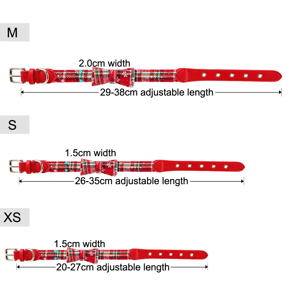 Регулируемый Рождественский ошейник для собаки, Маленький Средний ошейник для щенка, кожаный ошейник для мальчиков и девочек