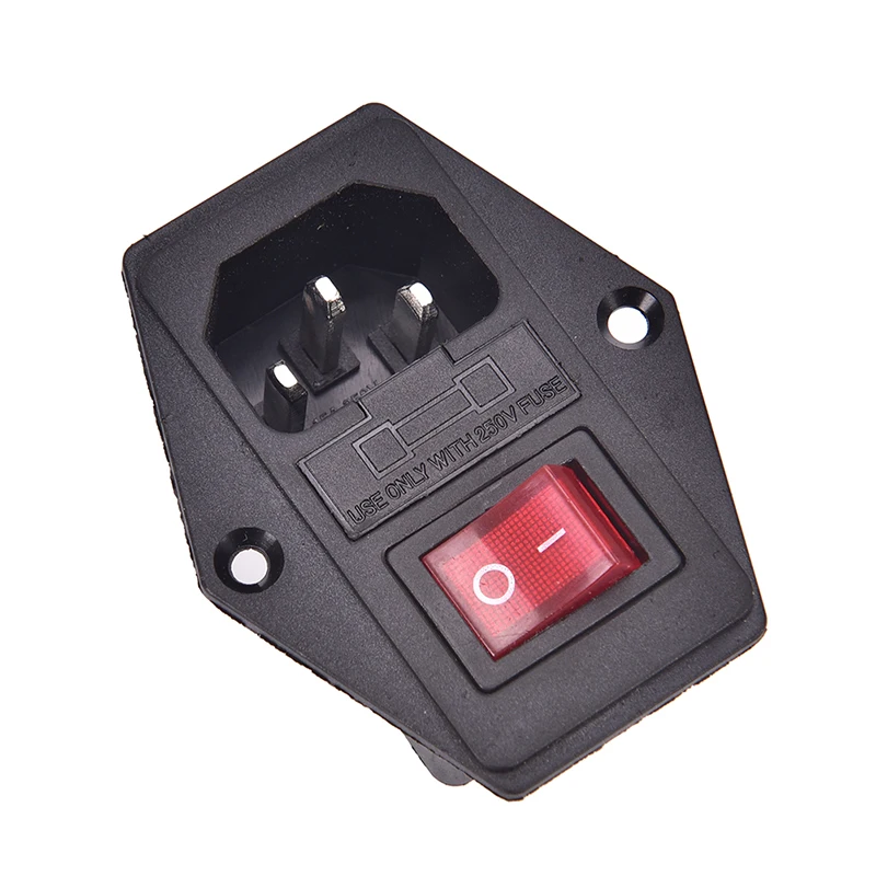 NEW AC 10A 250V Male Power Socket 3 Pin IEC320 C14 Inlet Module Plug Fuse Switch Wholesale