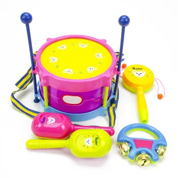 

5Pcs/Set Baby Drum Set Kids Roll Drum Musical Instruments Band Kit Educational Toy Gift Hot Sales