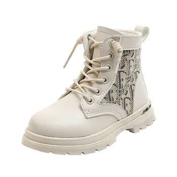 

2020 autumn winter new children's Martin boots British style weave socks girls boots short boots fashion boys motorcycle boots