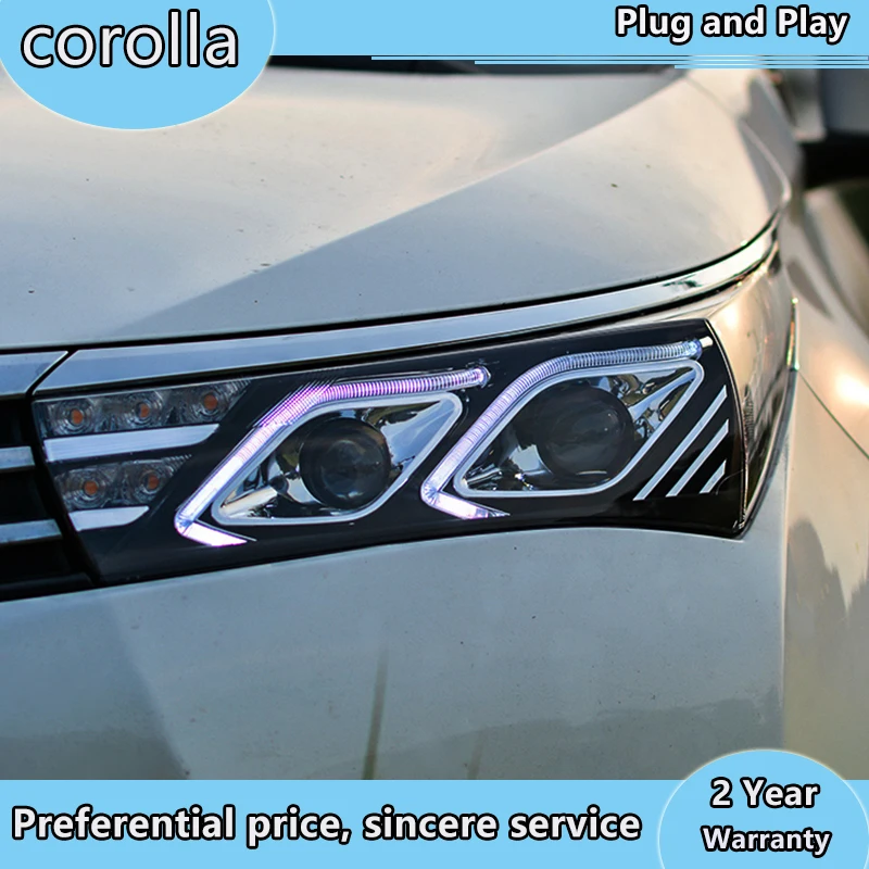 Автомобильный Стайлинг Головной фонарь для Toyota corolla фары- светодиодный налобный фонарь Bi-Xenon светодиодный DRL crolla фара в сборе