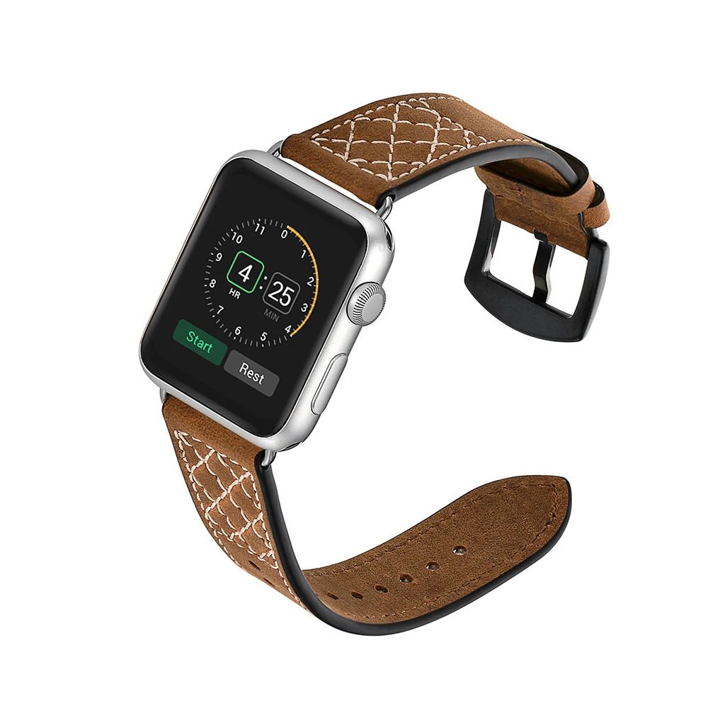Аксессуары для часов Ремешок для часов Apple Watch ручной работы кожаный ремешок crazy horse воловья кожа инновационная сетка под заказ