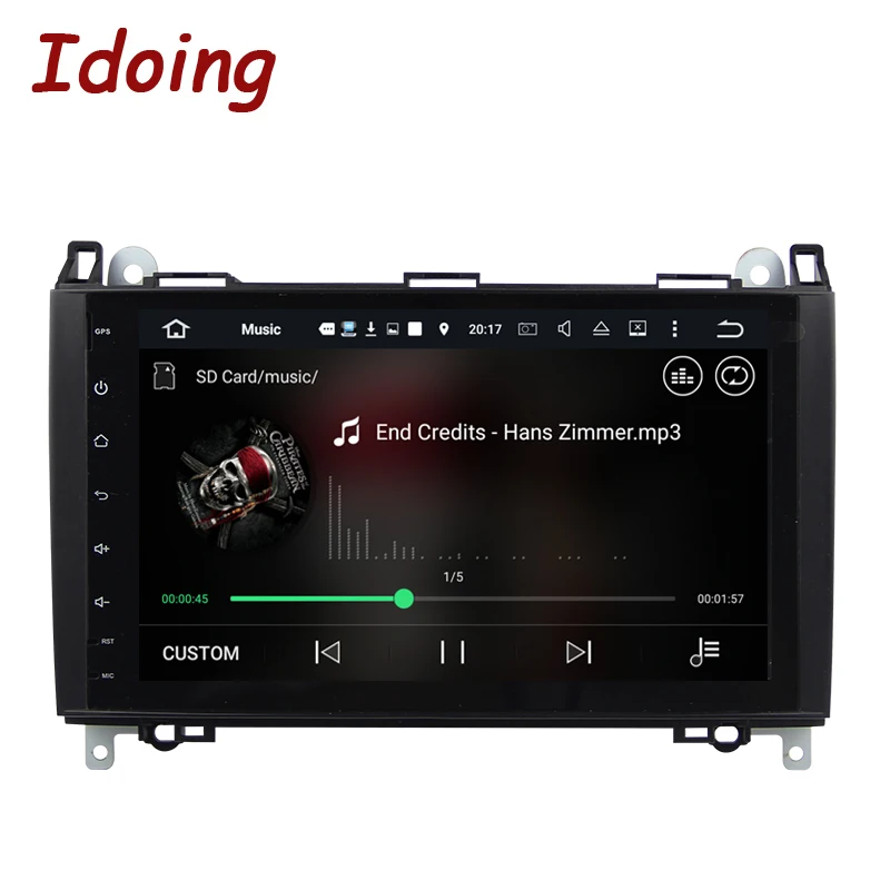 Idoing 2GB + 16G 1Din автомобильный Радио GPS мультимедийный плеер Android6.0 для MercedesBenz A Class & B