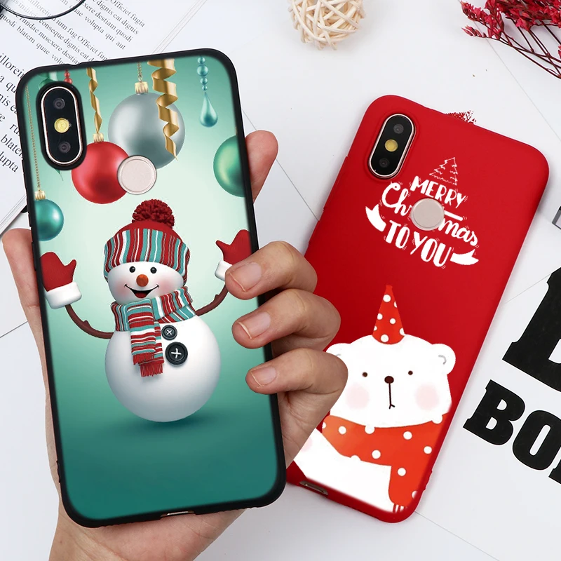 

Merry Christmas Print Soft Red TPU Cases For Xiaomi Redmi K20 Note 4X 5 5A 7 6 Mi 8 9 SE Pro A2 Lite A1 6X 5A 6A Plus S2 7A Case