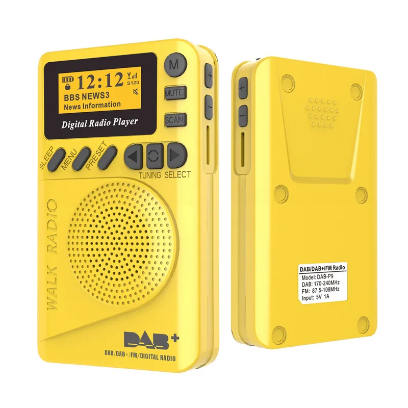 Мини-радио DAB цифровой fm-радио цифровой демодулятор с динамиком портативный MP3-плеер для прогулок бега фитнеса досуга