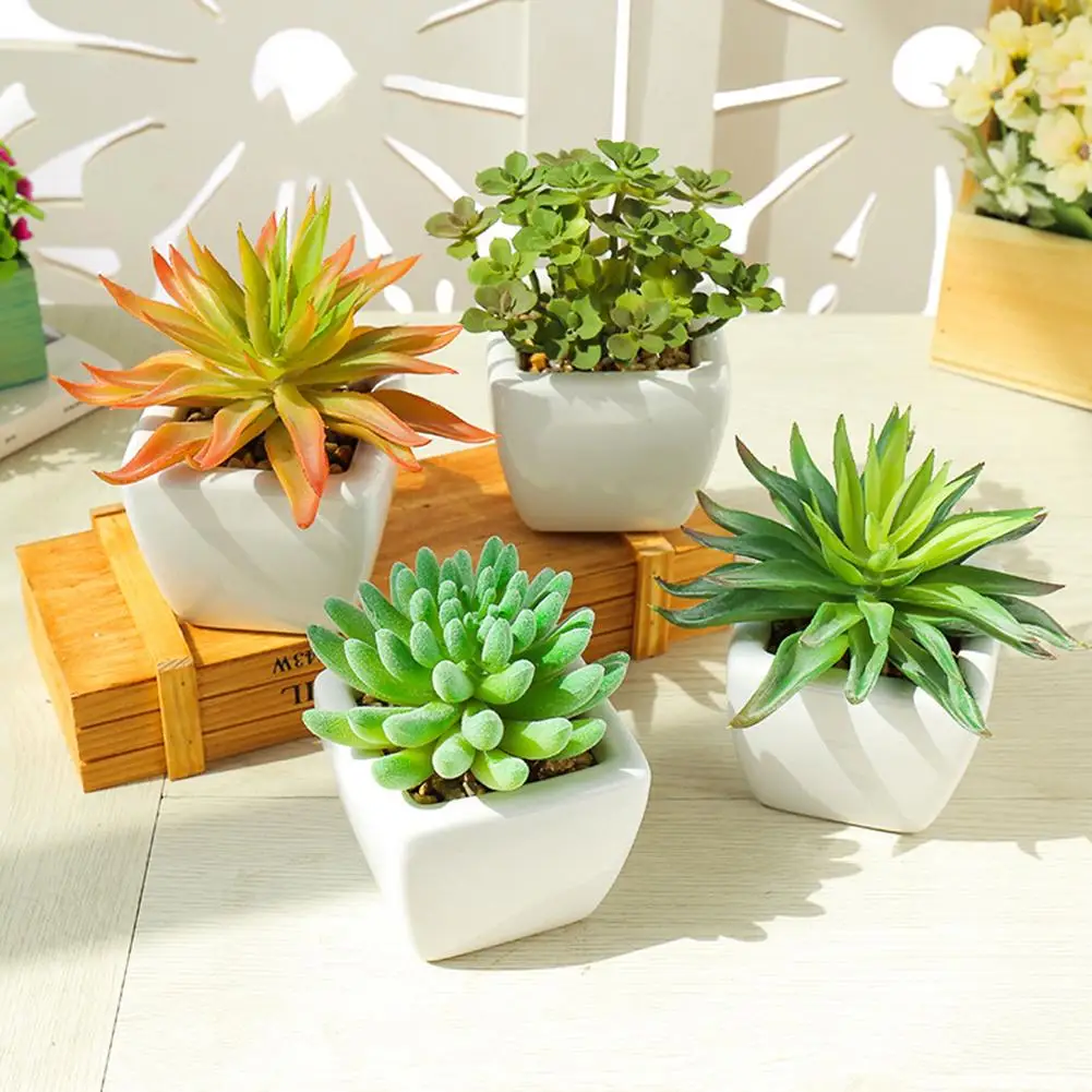 

Artificial Bonsai with Pot Artificial Plants Succulent Plant Mini Bonsai Potted Artificial Plant Desktop Ornement Home Decor