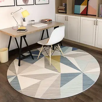 

Abstract Art Geometric Area Rug Carpet for Living Room Ethnic Style Flower Pattern Round Carpet Rugs for Children Rooms Area Rug