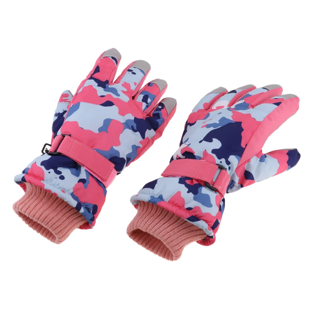 Unisex Kids Warm Waterproof Windproof Snow Snowboard Ski Sports Gloves Mitts Ski Snow Gloves