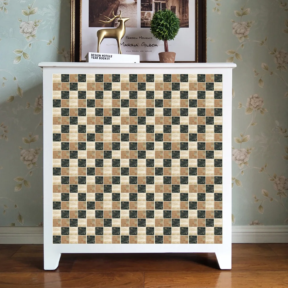 Frosted Mosaic Marble Thicken Tile Sticker Bathroom Kitchen Home Decoration DIY Self-sticking Waist Line PVC Wallpaper Art Mural | Дом и сад