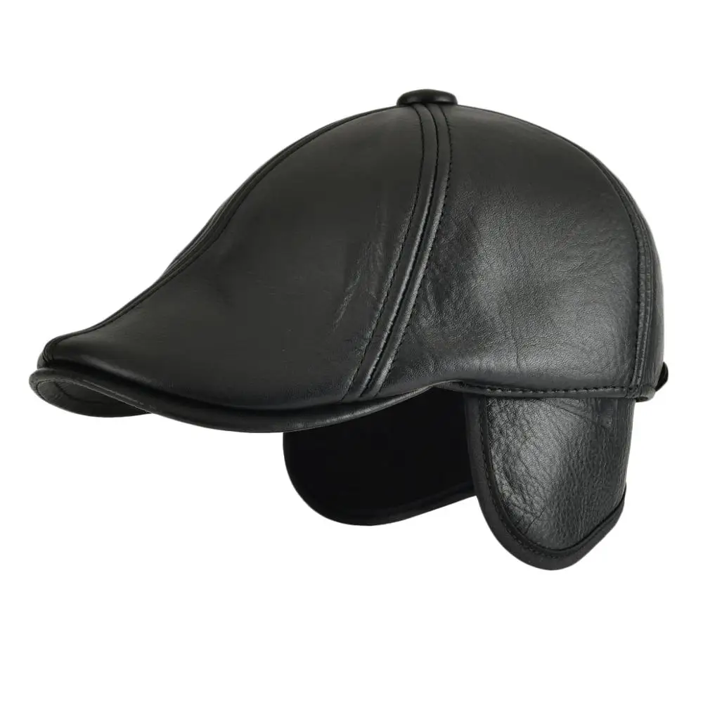 VOBOOM натуральная кожа утконоса плоская шапка осень зима теплая защита ушей плюща таксиста Гэтсби Boina Hat 177