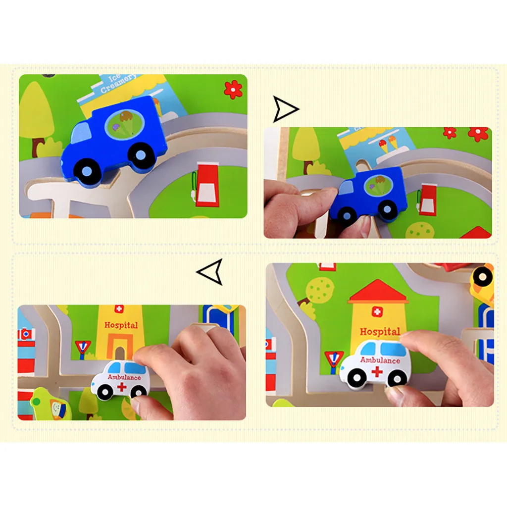  Muqgew Learning Toys For Children Wooden Puzzle Toys Teaching Scene Pairing Toy Educational Urban T - 4000173289450