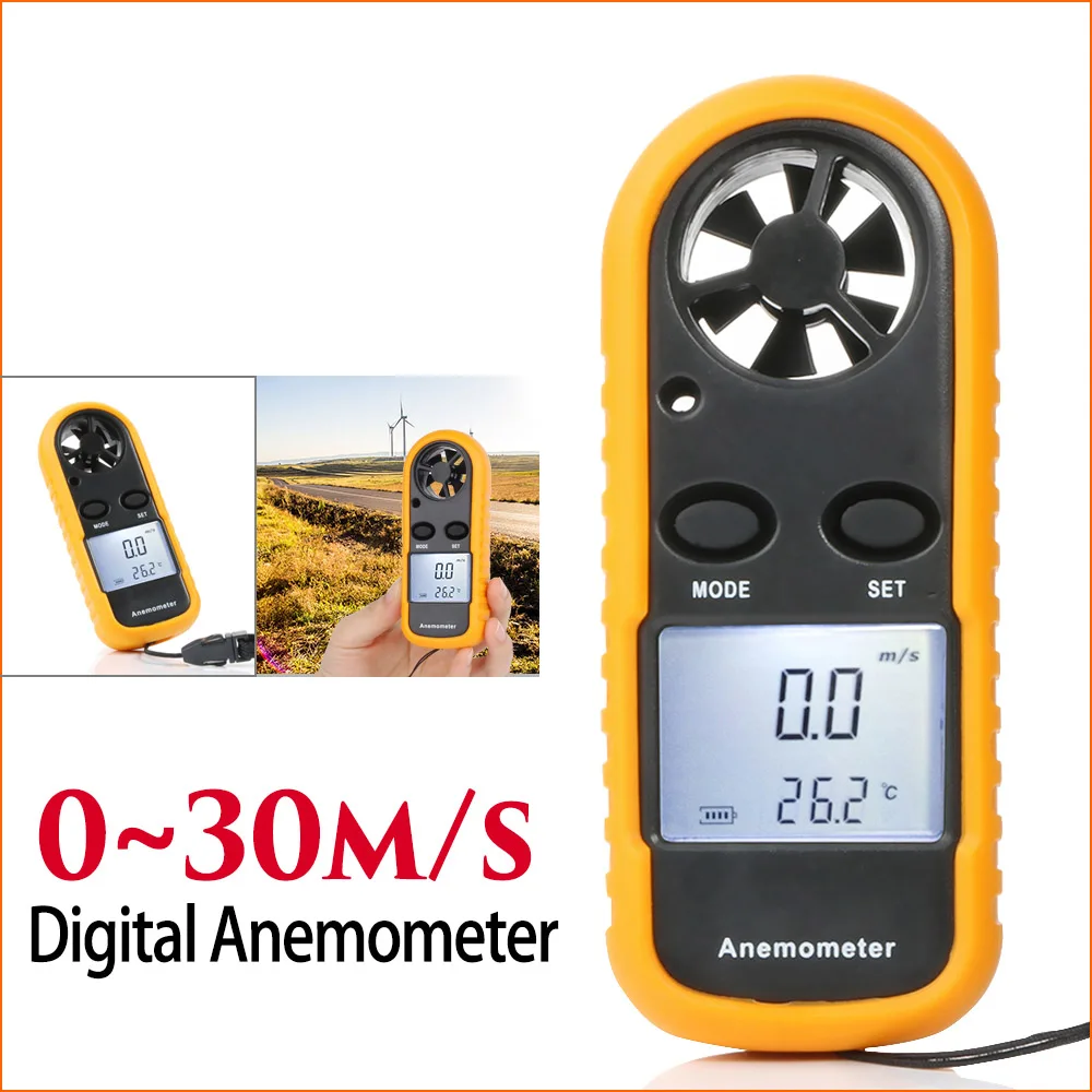 

Portable Anemometer Anemometro Thermometer GM816 Wind Speed Gauge Meter 40DC25