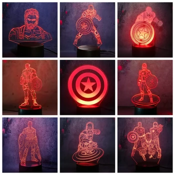 

DC Sci-fi Marvel Series Cool Handsome Hero America Captain LED USB Night Light 3D Illusion Lava 7 Color Desk Lamp Kid Gift Decor