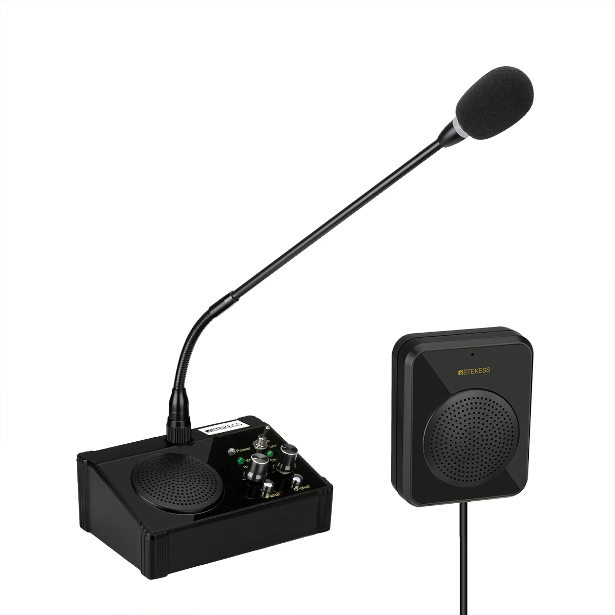 Retekess TW106 Intercom Window Speaker System +TT123 Wireless Mic Headset for Plaza Store Bank Counter Interphone Pharmacy