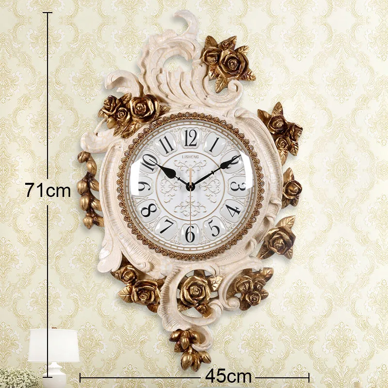 Large Circular Three-dimensional Carving Wall clock Flower Quartz Clock Z1203-2  
