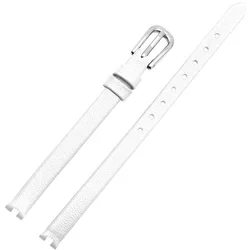 Elegant Ultrathin Leather Watch Band with Pin Buckle - 12 (White silver)