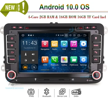 

7" Bluetooth Android 10.0 Autoradio Car stereo DAB+ Radio DVD for VW Passat Golf Polo T5 EOS Seat Skoda with GPS WiFi BT TPMS