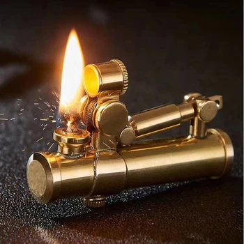 

Vintage Metal Velvet Kerosene Lighter Nostalgic Collection Oil lighter Cigarette Torch Lighter Mechanic Gadgets For Men Gift