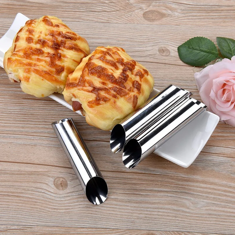 Tubi In Acciaio Inossidabile Cannoli Forme Per Pasticceria Stampi 5 Pollici 12.5*2.5*2.5Cm