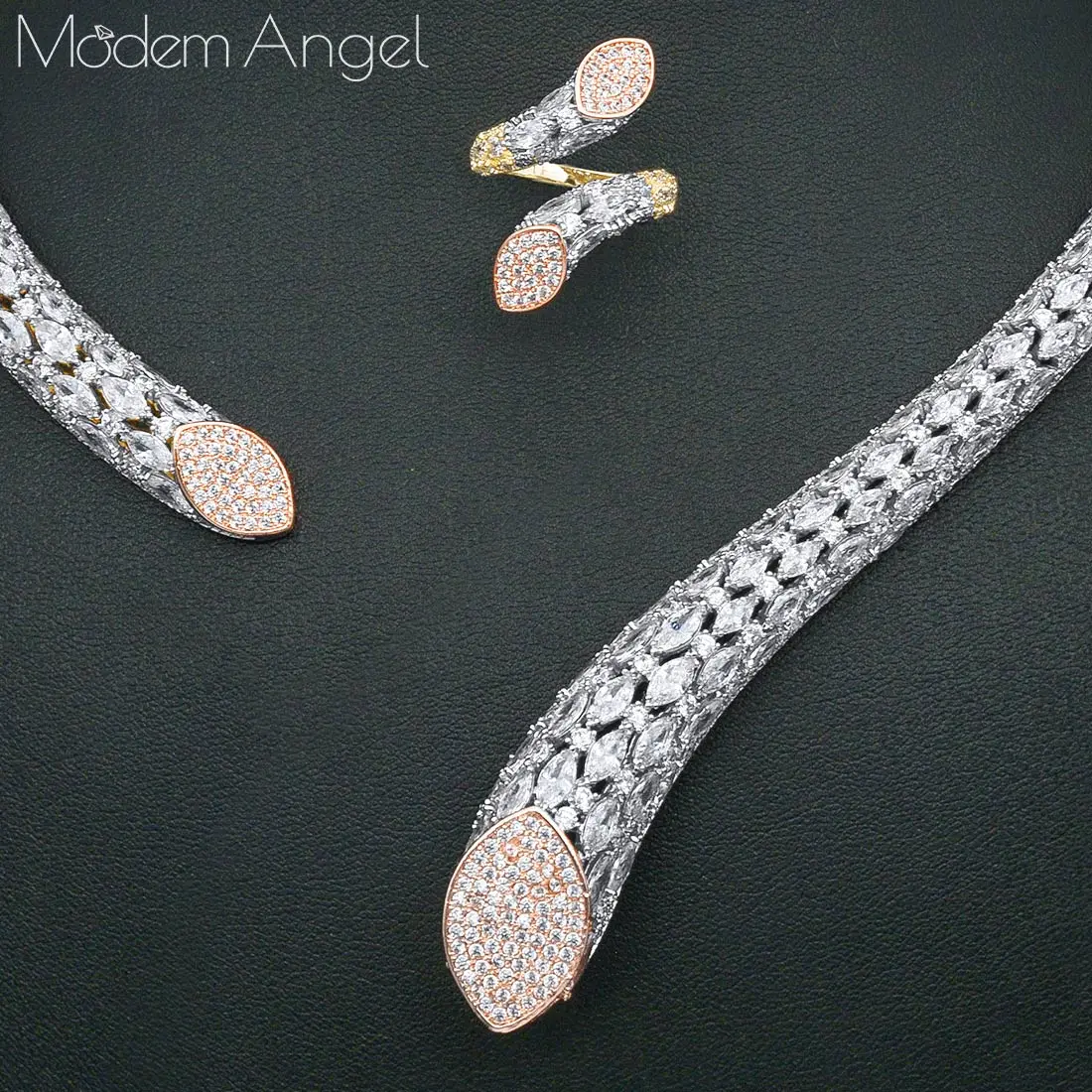ModemAngel, роскошный бренд, супер AAA, кубический цирконий, медь, для женщин, свадьба, Naija, свадебное ожерелье, браслет, серьги, кольцо, Дубай, ювелирное изделие