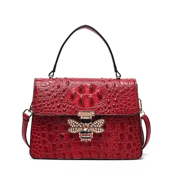 

Crocodile Crossbody Bags For Women Shoulder Bags Bee Lock Hand Bag Famous Brand Luxury Leather Handbag Designer Ladies Bag Sg61