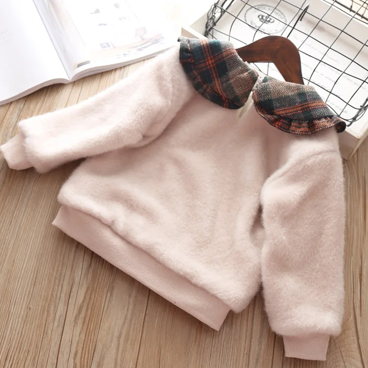 Одежда для маленьких девочек зимняя одежда в европейском и американском Корейском Стиле Бархатный свитер для маленьких девочек возрастом от 1 года до 5 лет модная плиссированная юбка, комплект из 3 предметов