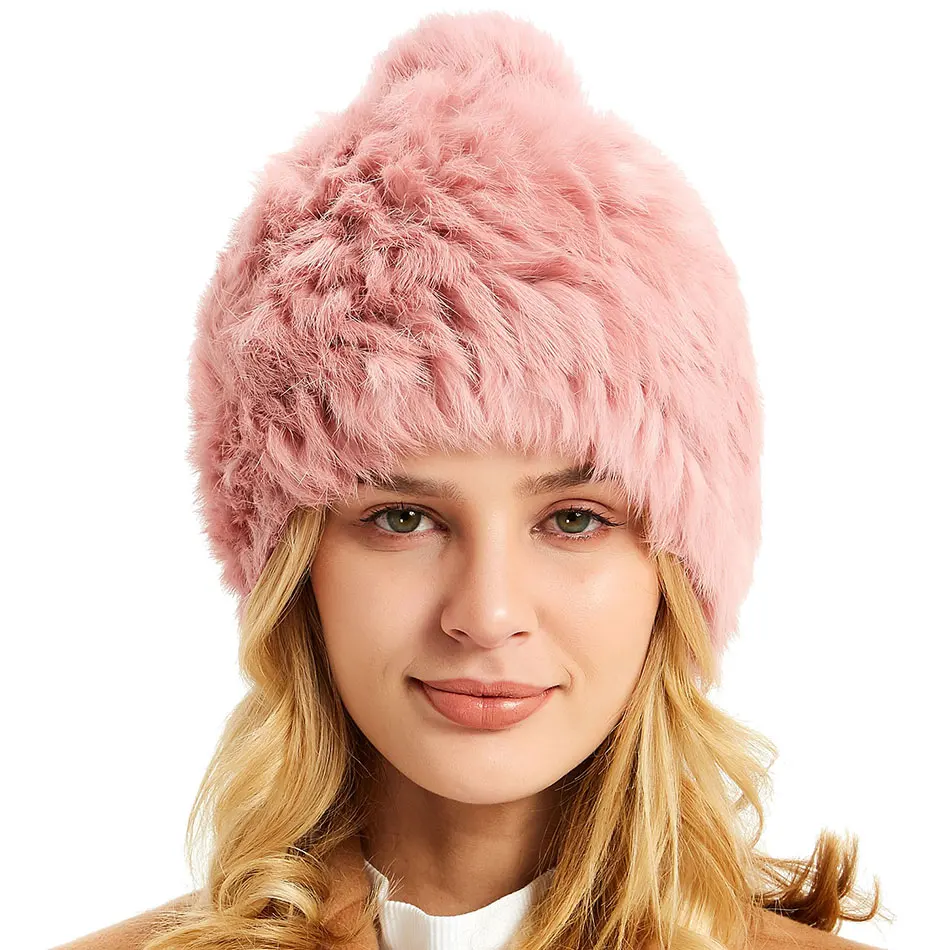 

Fur Hat Winter Women Furry Beanie Ladies Fuzzy Fluffy Plush Warm Skullies