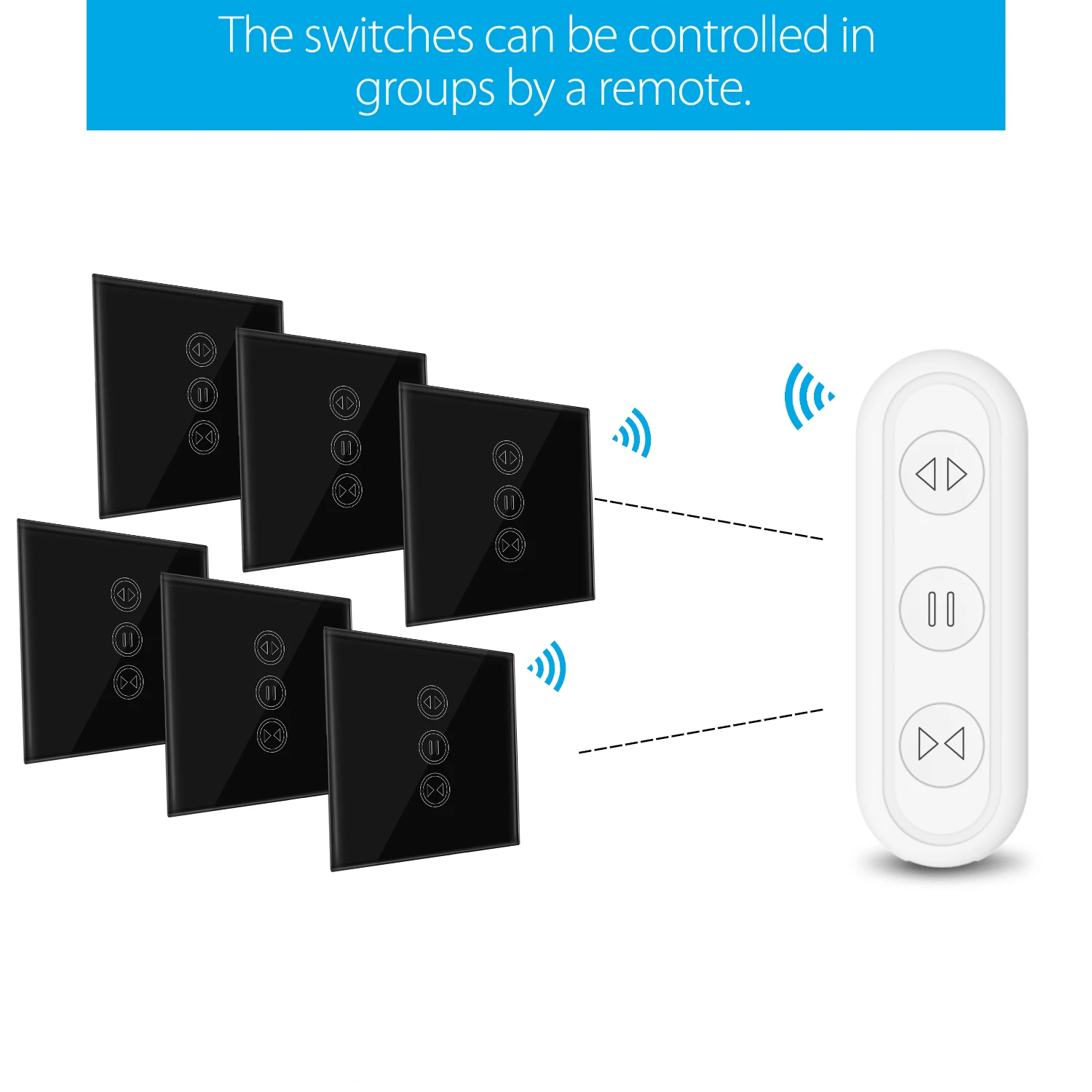 RF wifi черный занавес переключатель затвора работает с пультом дистанционного управления LoraTap