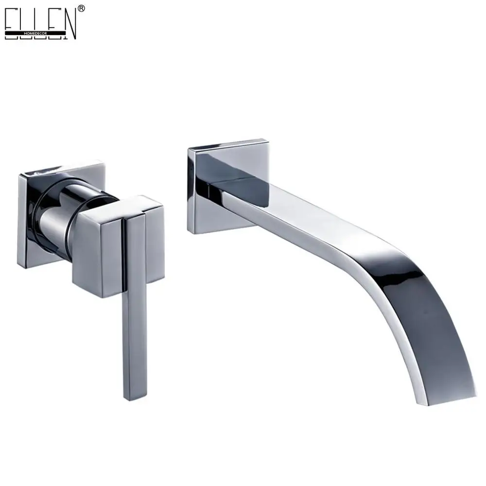 

Vidric Bathtub Brass Wall Mount Faucet Mixer Crane Hot and Cold Water Waterfall Bathroom Sink Faucets Chrome Finished Mixer Taps