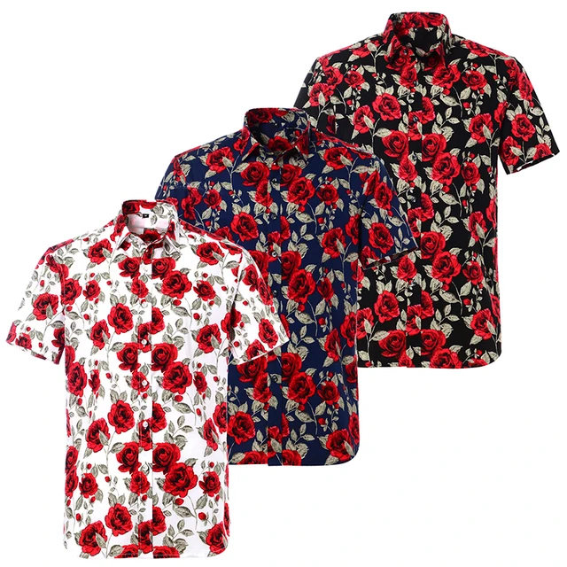 Гавайская Мужская рубашка из 100 хлопка, с коротким рукавом, размеры США 1