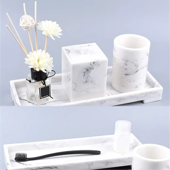 

Bathroom Tray, Marble Pattern Sink Tray,Resin Vanity Tray for Vanity Essentials Soap Towel Toothbrush Toothpaste or Other Toilet