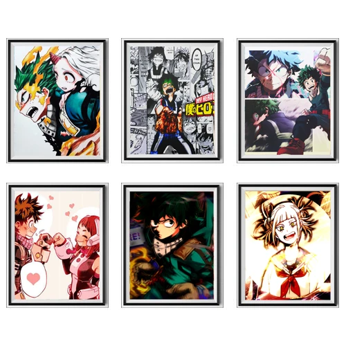 My Hero Academia Ofa Deku Eri Uraraka Himiko Anime Fabric Poster Canvas Wall Art Prints 8 X 10 Inches No Frame Set Of 6 Painting Calligraphy Aliexpress