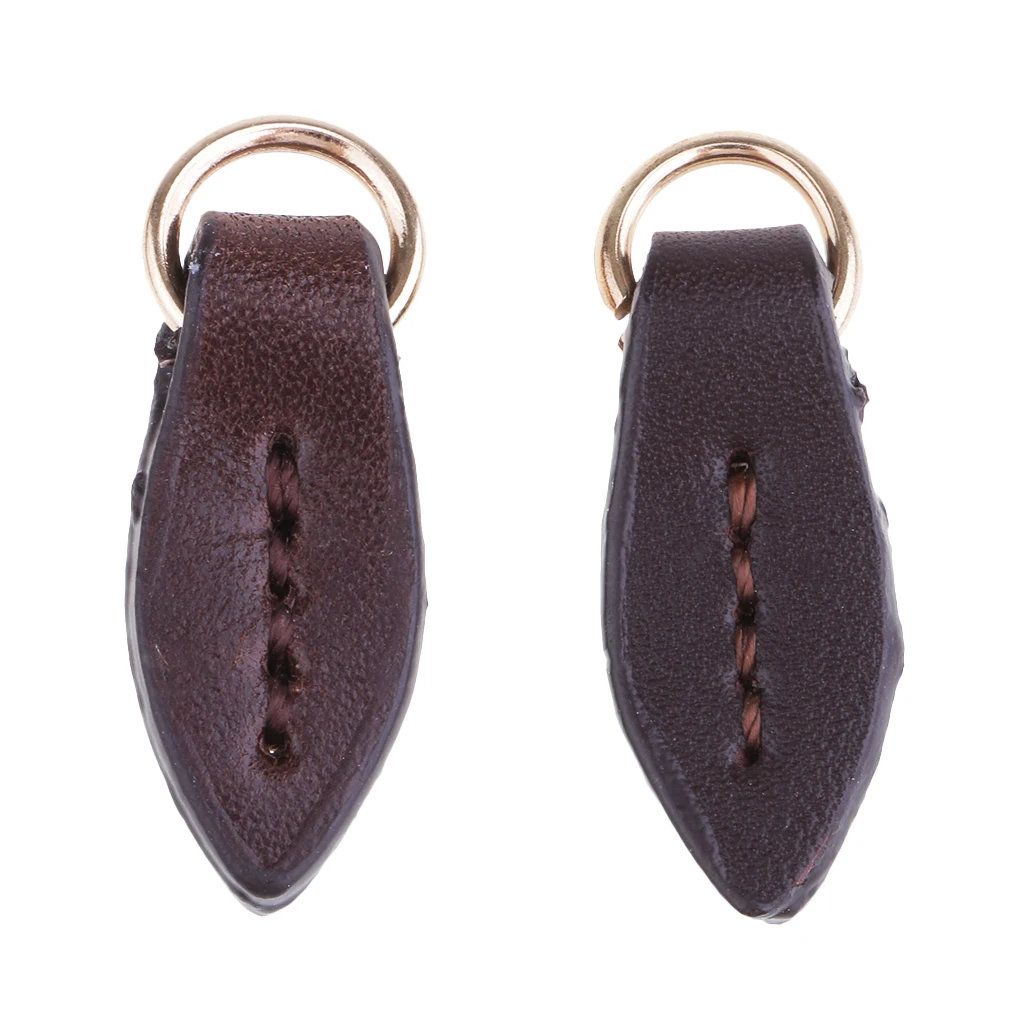 2Pcs Leaf Shaped Leather Zip Tags Zipper Pulls Zipper Extension Zip Slider Replacement Fixers Puller Slider Jacket Backpack