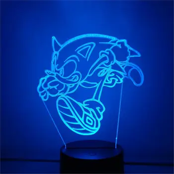 

Sonic The Hedgehog 3D LED Changing Optical Lighting Action Figure Sonic 3D Novelty Night Lights Model Anime Toys For Kids