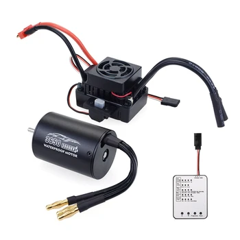 

Waterproof 3650 3900KV Brushless Motor with 60A ESC with Program Card Combo for 1/10 RC Car Truck Toy