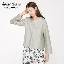 Vero Moda женская льняная свободная одежда для отдыха с v-образным вырезом | 3192P9502