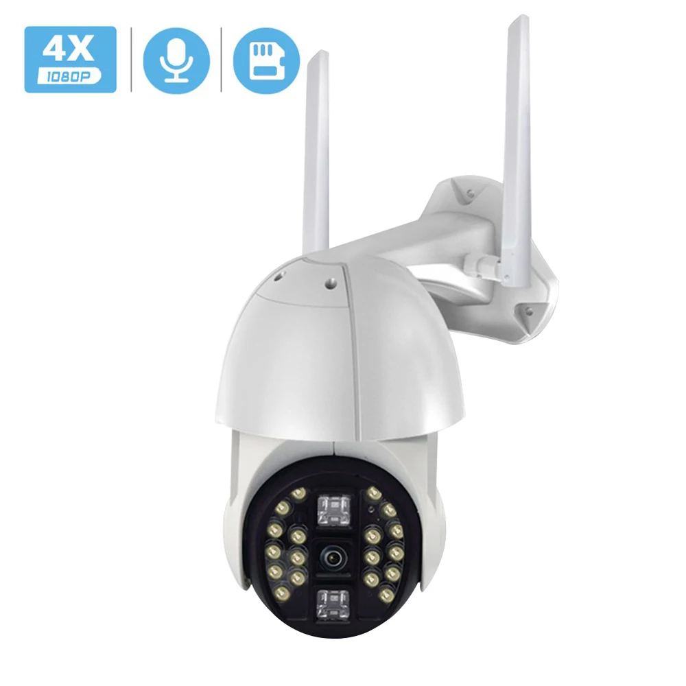 

HD 1080P Wireless Wifi PTZ IP Camera Full color night vision Light 20 LEDs Auto Tracking waterproof CCTV Home Security Cam