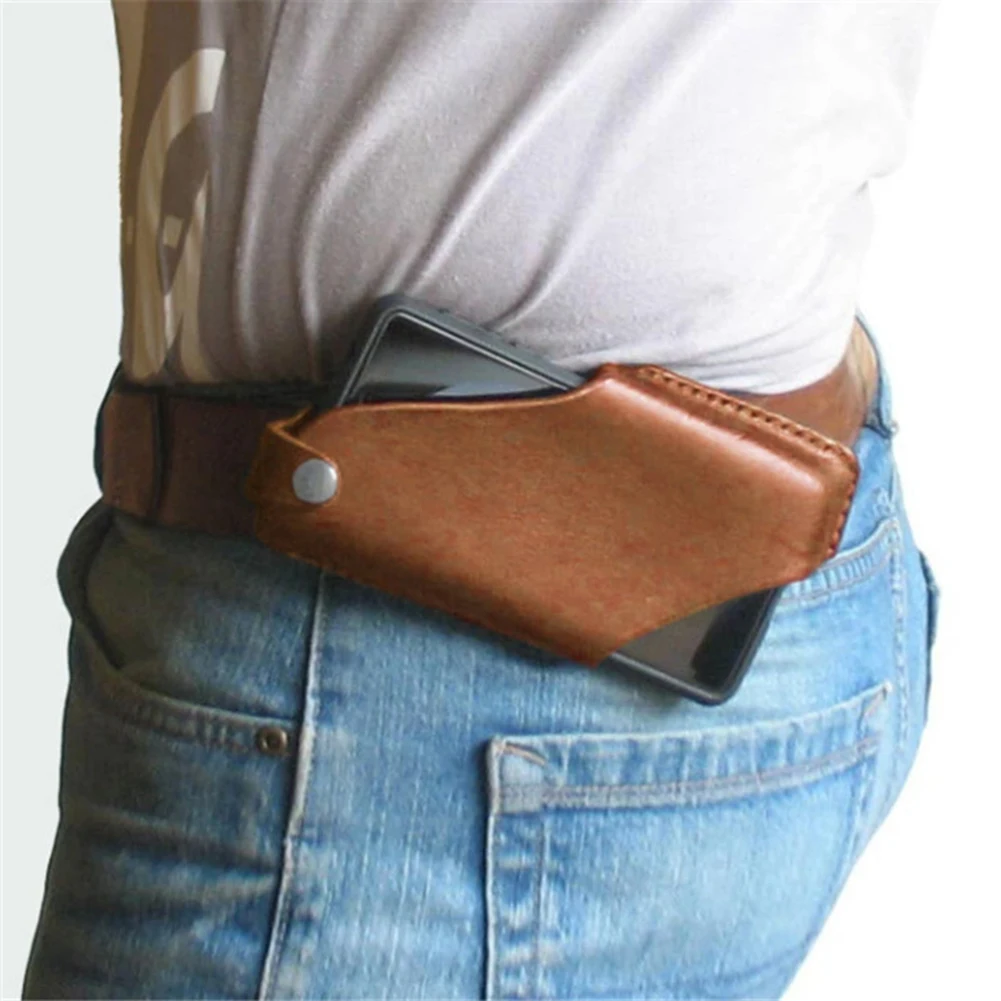 

Men Cellphone Loop Holster Case Belt Waist Bag Props PU Leather Purse Phone Wallet